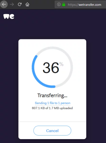 WeTransfer Upload Process